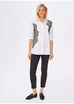 Белая женская туника с воротником Faik Snmez