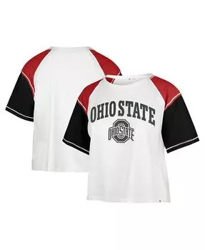 Белая женская укороченная футболка Ohio State Buckeyes Serenity Gia '47 Brand, белый