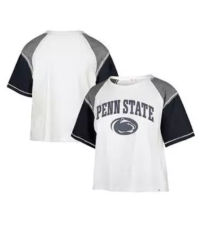 Белая женская укороченная футболка Penn State Nittany Lions Serenity Gia '47 Brand, белый