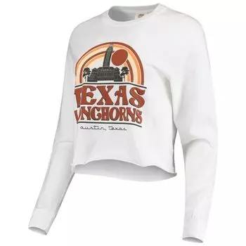 Белая женская укороченная футболка с длинными рукавами в стиле ретро Texas Longhorns Campus