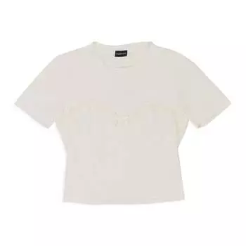 БЕЛАЯ ФУТБОЛКА-БЮСТЬЕ CALLIPYGIAN С КРУЖЕВНОЙ ОТДЕЛКОЙ