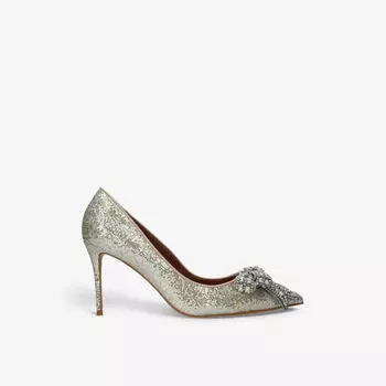 Belgravia Bow плетеные туфли на каблуке с блестками и декором Kurt Geiger London, серебряный