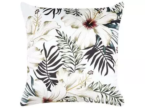 BELIANI декоративная подушка белый/зеленый бархат 45 x 45 см OKRA мотив листьев стиль бохо