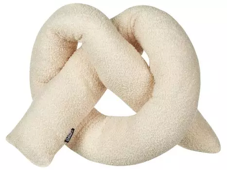 BELIANI декоративная подушка бежевого цвета из искусственного меха с наполнителем 172x14 см, подушка в форме кренделя с узлом, современная мебель для гостиной, спальни, диванная подушка