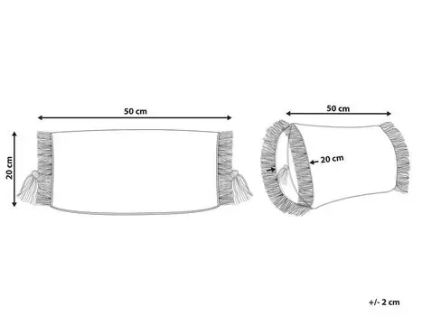 BELIANI Декоративная подушка бежевого цвета с бахромой 50 x 20 см Прямоугольный съемный чехол в стиле бохо для гостиной, спальни, дивана, кресла-кровати