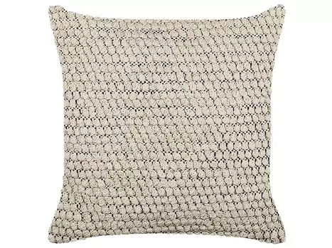 BELIANI декоративная подушка бежевого и черного цвета, хлопок 45 x 45 см, чехол с наполнителем на молнии, текстурированный геометрический узор, украшение для кровати в гостиной в стиле бохо