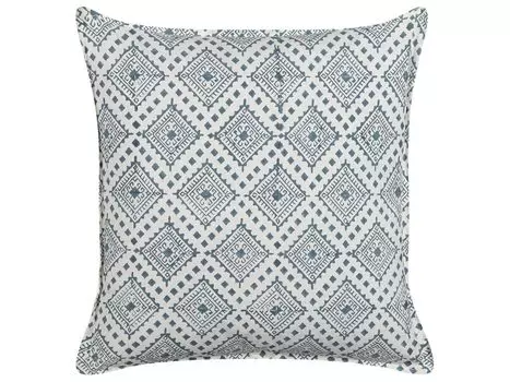 BELIANI декоративная подушка темно-синий и белый хлопок 45 х 45 см чехол с наполнителем на молнии восточный узор бохо гостиная спальня