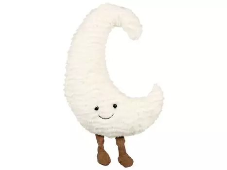 BELIANI детская подушка белая ткань 21 х 40 см мягкая плюшевая подушка в форме луны с мягким наполнителем детская игрушка