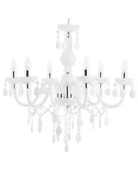 BELIANI Люстра белый металл 6 ламп с кристаллами в стиле венецианский гламур