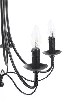 BELIANI люстра черный металл 5 лампочек в форме свечи подвесной светильник винтажный стиль ретро классика