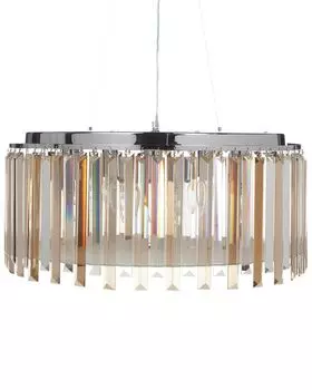 BELIANI люстра хромированный железный потолочный светильник со стеклянными кристаллами освещение в гламурном стиле гостиная столовая, серебро