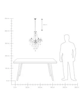 BELIANI Люстра из прозрачного и серебристого металла со стеклянными кристаллами, 5 лампочек, венецианский гламурный стиль, прозрачный