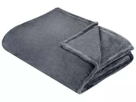 BELIANI Мягкое одеяло, серая полиэфирная ткань, 200 x 220 см, однотонное современное покрывало для кровати, дивана, кресла, взрослых, детей, гостиной, спальни, серый