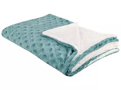 BELIANI Мягкое одеяло Светло-зеленый/белый полиэстер 150 x 200 см Современный аксессуар для спальни и гостиной Декоративное одеяло Одеяло для дивана Покрывало