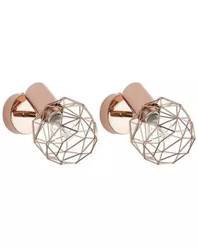 BELIANI Настенный светильник, медный металлический набор из 2 регулируемых современных потолочных светильников в индустриальном стиле, медь