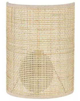 BELIANI настенный светильник натуральных цветов из ротанга 25 см полукруглый в стиле бохо современный для гостиной спальни прихожей, бежевый