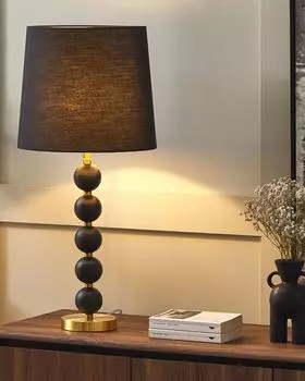 BELIANI Настольная лампа Черный с золотом Сталь/Полиэстер/Хлопок 75 см Декоративный цоколь Длинный кабель с выключателем Промышленный дизайн Гостиная Салон