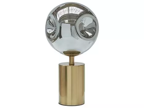 BELIANI Настольная лампа, латунный металлический стеклянный абажур, современный гламурный дизайн, освещение для гостиной, золото