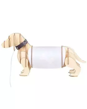 BELIANI Настольная лампа светлого цвета дерева 25 см в форме собаки для стола прикроватная тумбочка для дома, офиса, прихожей, гостиной, спальни, светло-коричневый