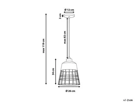 BELIANI подвесной светильник медного металлического плафона в форме колокола с решеткой, черная лампочка в индустриальном стиле, медь