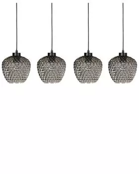 BELIANI Подвесной светильник серого цвета с абажурами из дымчатого железа, 4 светильника, современный дизайн, аксессуары для дома, гостиной, серый