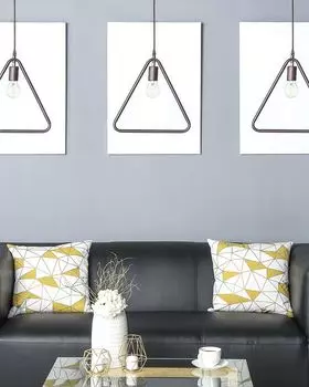 BELIANI подвесной светло-коричневый металлический комплект из 3 лампочек треугольной формы в индустриальном стиле