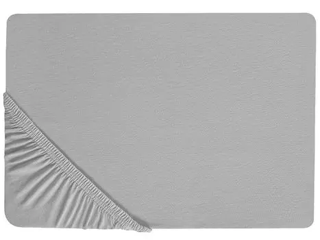 BELIANI Простыня светло-серого цвета из хлопка с резинкой 140 x 200 см Простыня для классического высокого матраса Дышащая спальня Детская комната