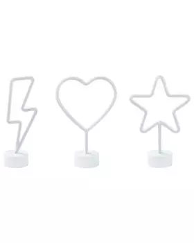 BELIANI светодиодный неоновый свет, декоративный набор фигурок из 3 разноцветных сердечек, звезд, молний, украшение на батарейках для гостиной, спальни, офиса, прихожей, мультиколор