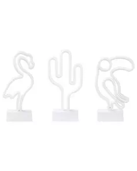 BELIANI светодиодный неоновый свет, декоративный набор фигурок из 3 разноцветных фламинго, попугай, кактус, украшение на батарейках для гостиной, спальни, офиса, прихожей, мультиколор