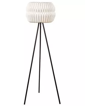 BELIANI Торшер Белый бумажный абажур Черные металлические ножки Современный дизайн Торшер на штативе