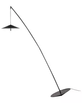 BELIANI Торшер Черное металлическое круглое основание Конический абажур Регулируемое основание Светодиодное освещение комнаты Освещение гостиной, черный