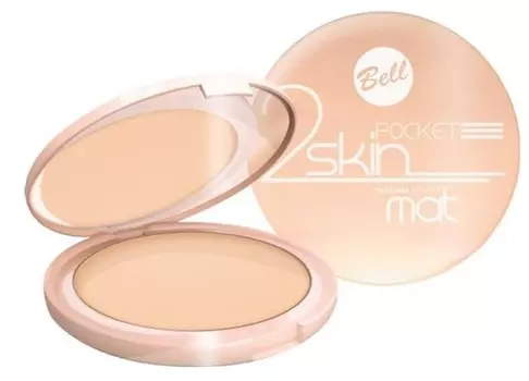 Bell, 2 Skin Pocket Pressed Powder, матирующая прессованная пудра 042 натуральная, 9 г