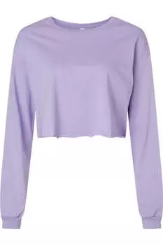 BELLA + CANVAS FWD модная женская укороченная футболка с длинным рукавом, темно-лавандовый