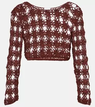 Белла укороченный топ из хлопка крючком Anna Kosturova, Chocolate Brown