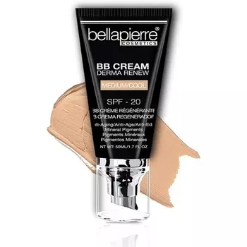 Bellapierre BB Cream SPF 20 Консилер, тональный крем, увлажняющий крем, нетоксичный, без парабенов, аппликатор с помпой, 48 грамм, средний прохладный Bellapierre Cosmetics