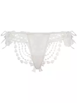 Belle Et Bon Bon кружевные трусы-стринги Bisoux, белый