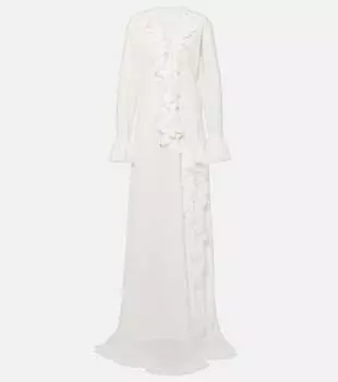 Беллен платье макси с рюшами Bananhot, Solid White