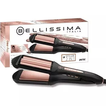 Bellissima My Pro 2 в 1 Выпрямитель для прямых и волнистых волос с керамическим покрытием и 4 настройками температуры, Imetec