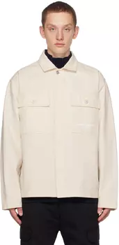 Бело-белая куртка на пуговицах Stone Island