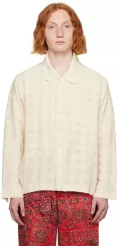 Бело-белая рубашка в клетку Karu Research