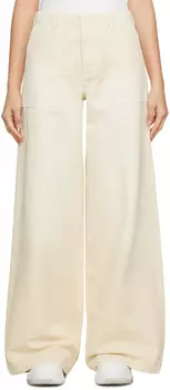 Бело-белые джинсы с четырьмя карманами AMIRI