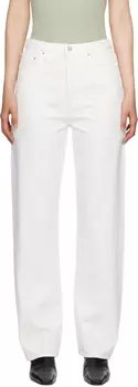 Бело-белые джинсы с перекрученными швами TOTEME