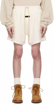 Бело-белые шорты на шнурке Fear of God ESSENTIALS