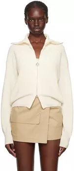 Бело-белый свитер с воротником-воронкой Wooyoungmi