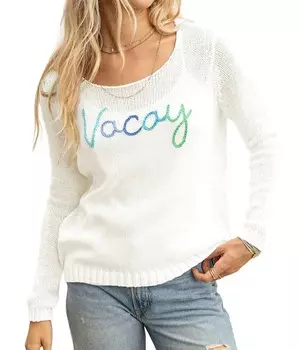Бело-белый свитер Vacay Crew Wooden Ships