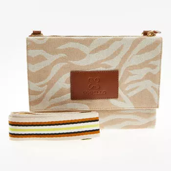 Бело-бежевая сумка через плечо с тигровым принтом Codello