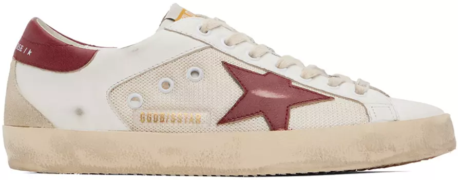Бело-бежевые кроссовки Golden Goose Super-Star Double Quarter