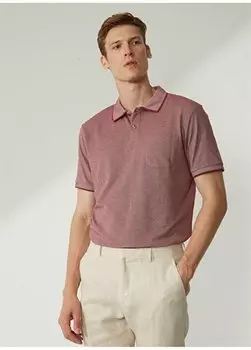 Бело-бордовая мужская футболка-поло 4A9000000004 Altnyldz Classics, белый/бордовый