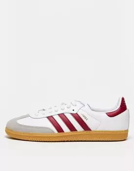 Бело-бордовые кроссовки adidas Originals Samba OG