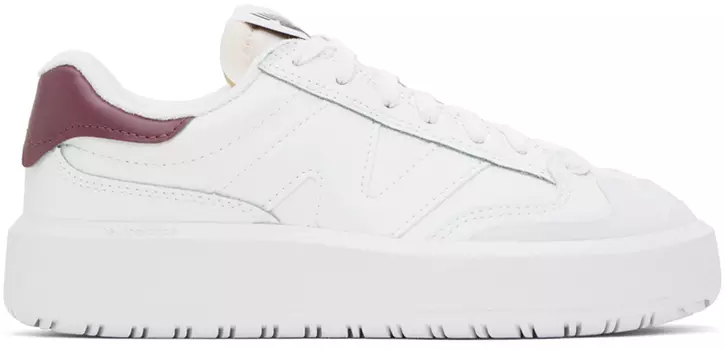 Бело-бордовые кроссовки New Balance CT302